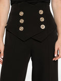 Pantalone con bottoni dorati nero