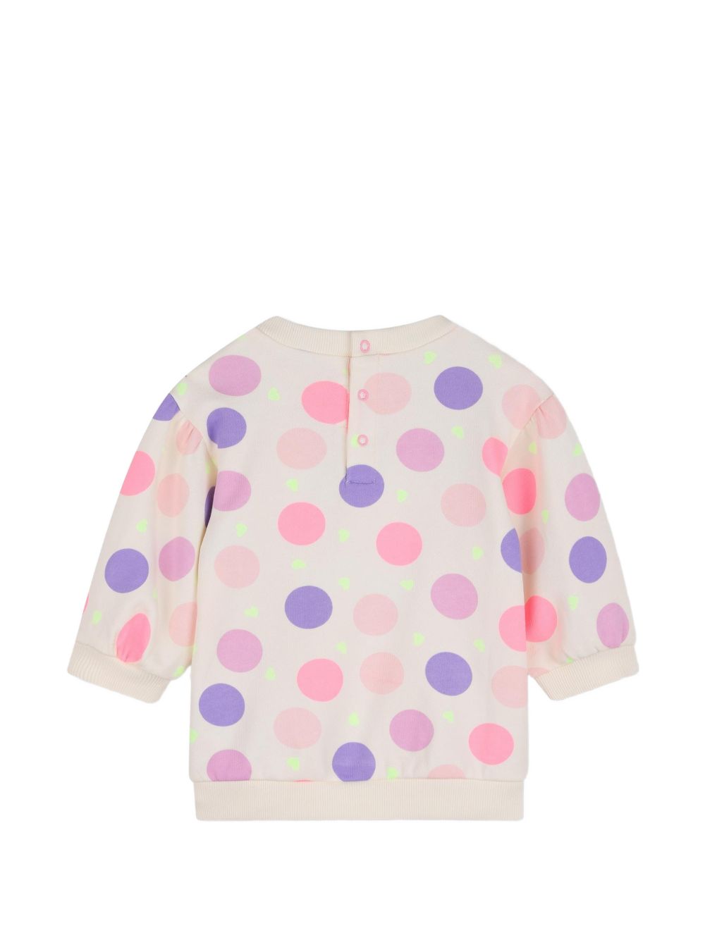 Vestito in cotone garzato, stampa a pois, costina su scollo, polsini e fondo, chiusura con bottoni automatici sul retro. U22240 121 BILLIE BLUSH KIDS 