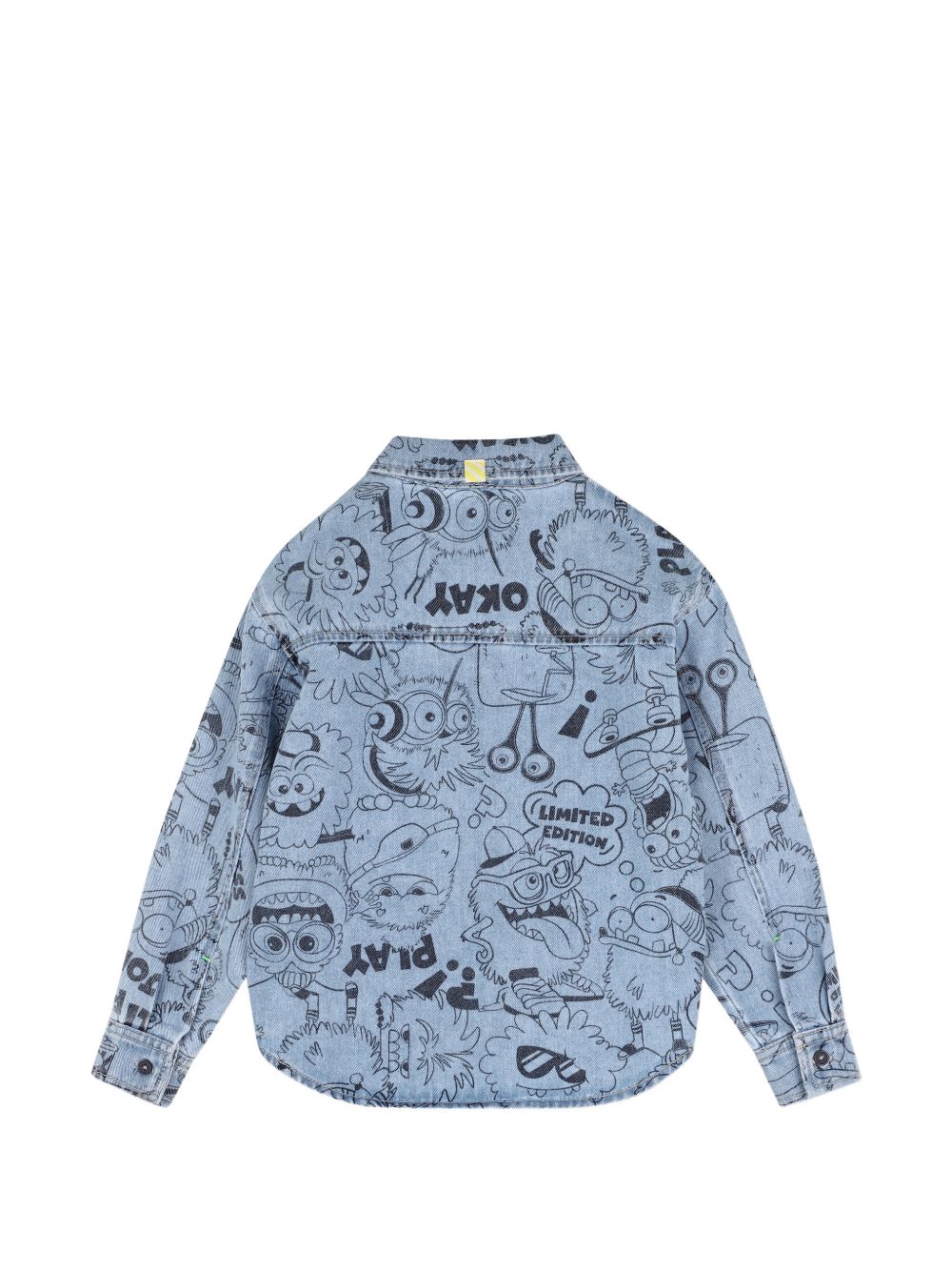 Denim shirt con an all-over "monstars", one chest tasca, buttoned chiusura. U22305 Z18 BILLIE BLUSH KIDS 
