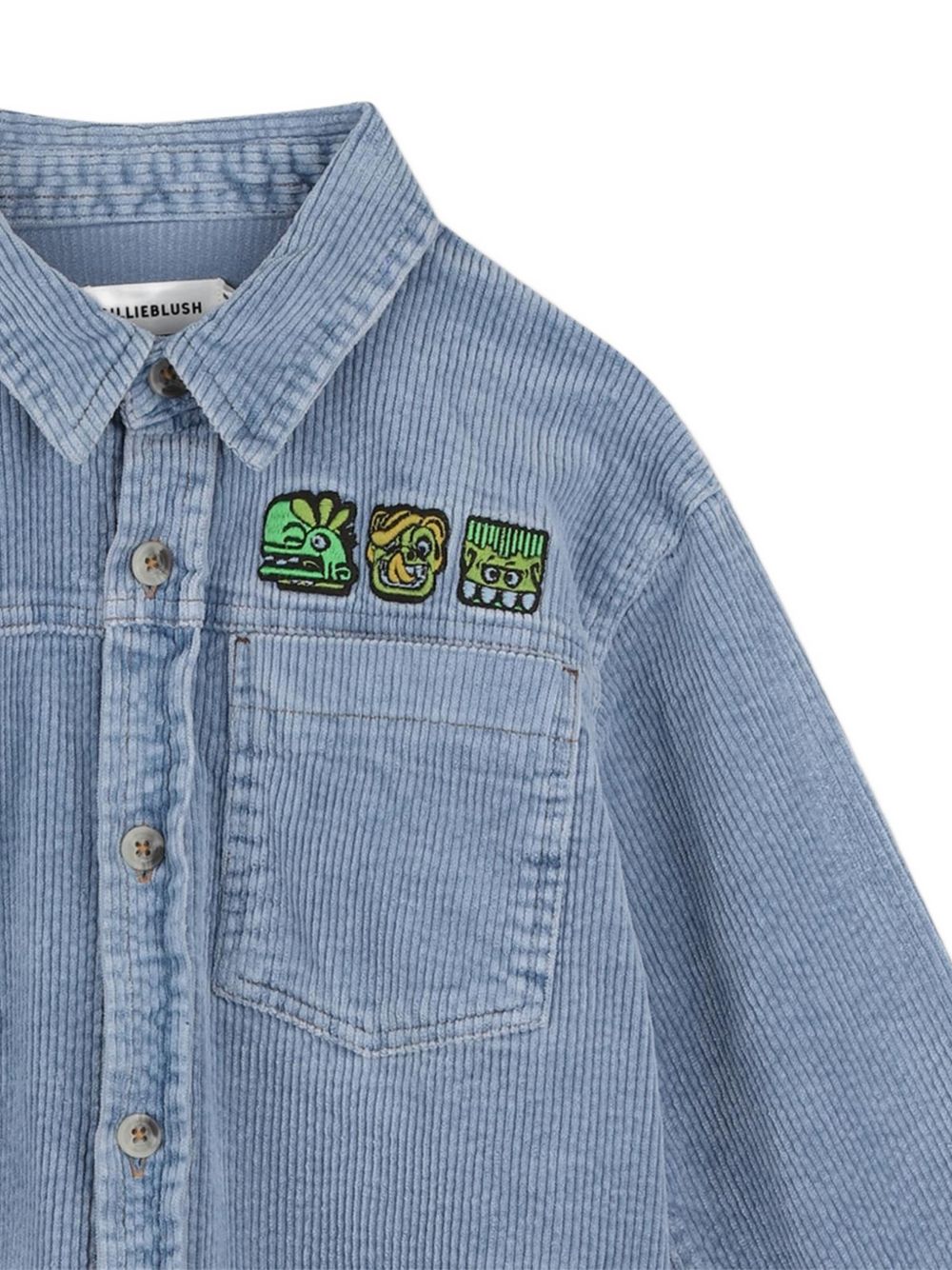 Velluto shirt jacket, chest ricamo, 1 chest tasca, buttoned chiusura. U22307 81U BILLIE BLUSH KIDS 