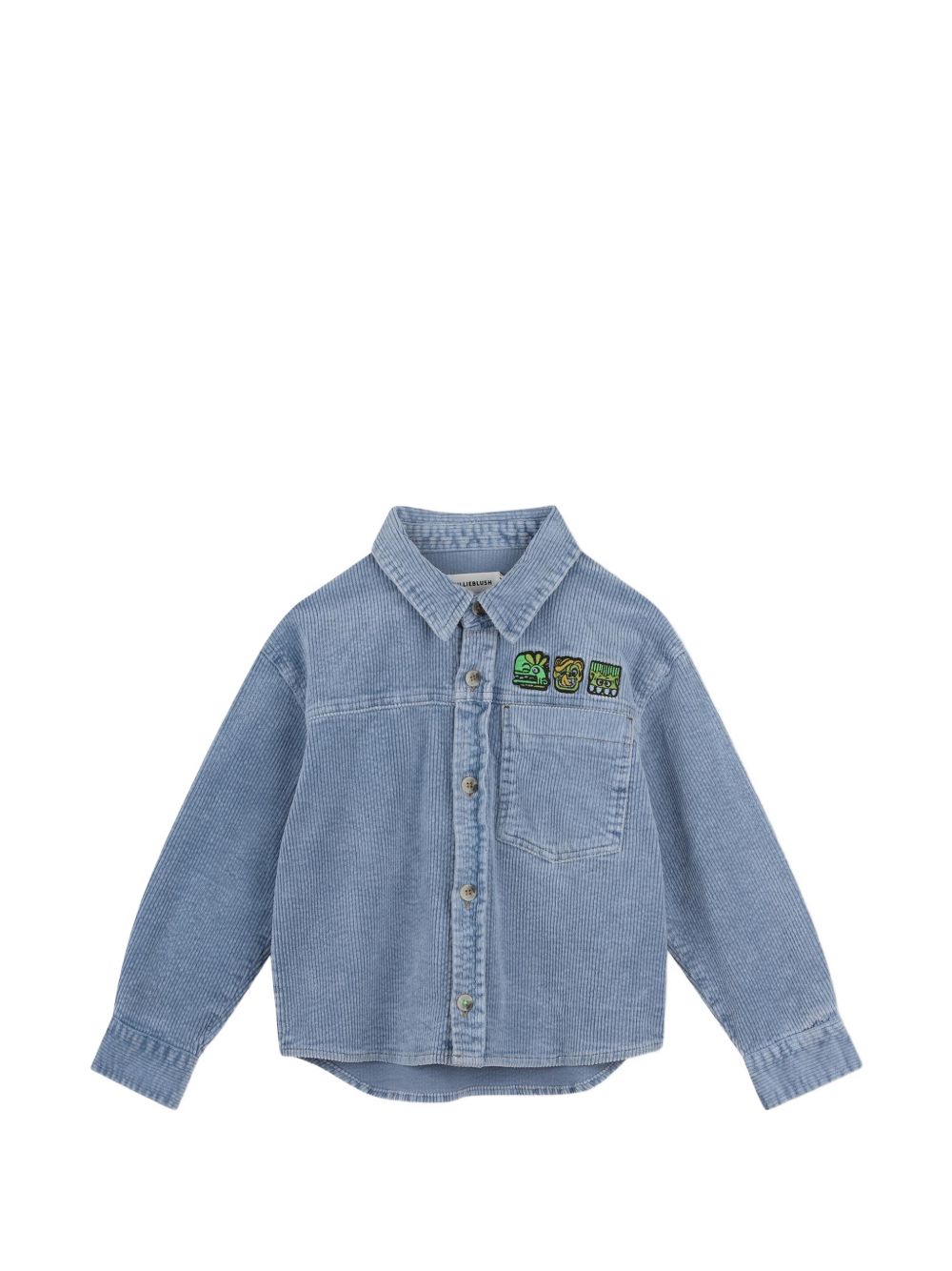 Velluto shirt jacket, chest ricamo, 1 chest tasca, buttoned chiusura. U22307 81U BILLIE BLUSH KIDS 