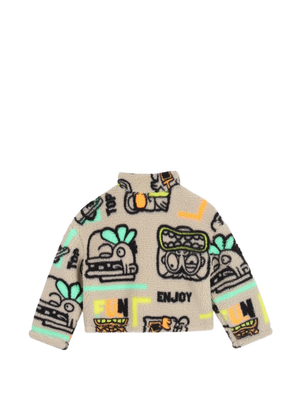 Printed faux shearling jacket, 2 tasche, chiusura con zip. U22320 23E BILLIE BLUSH KIDS 