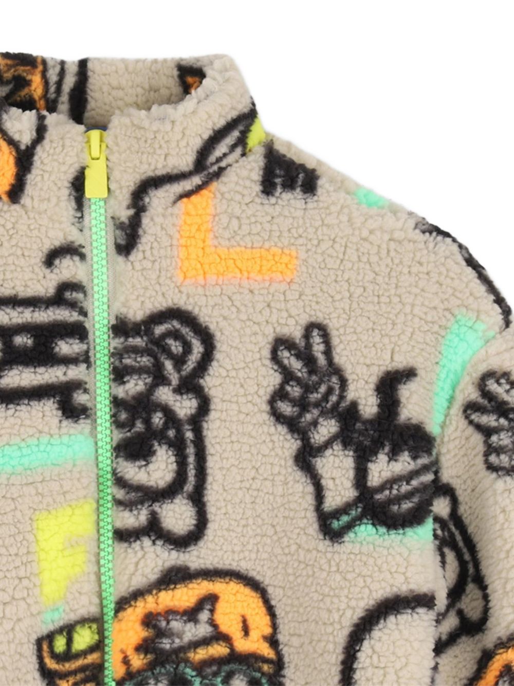Printed faux shearling jacket, 2 tasche, chiusura con zip. U22320 23E BILLIE BLUSH KIDS 