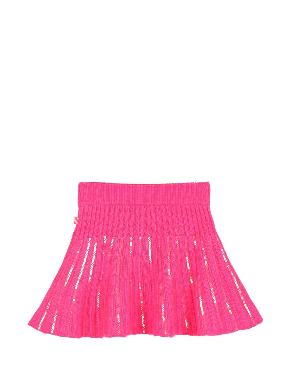Gonna in maglia, righe di paillettes ricamate between ribs, fascia in costina. U22367 47A BILLIE BLUSH KIDS 