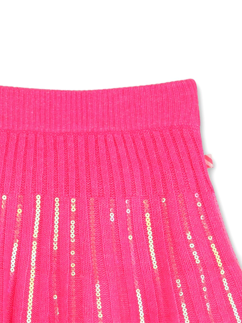 Gonna in maglia, righe di paillettes ricamate between ribs, fascia in costina. U22367 47A BILLIE BLUSH KIDS 