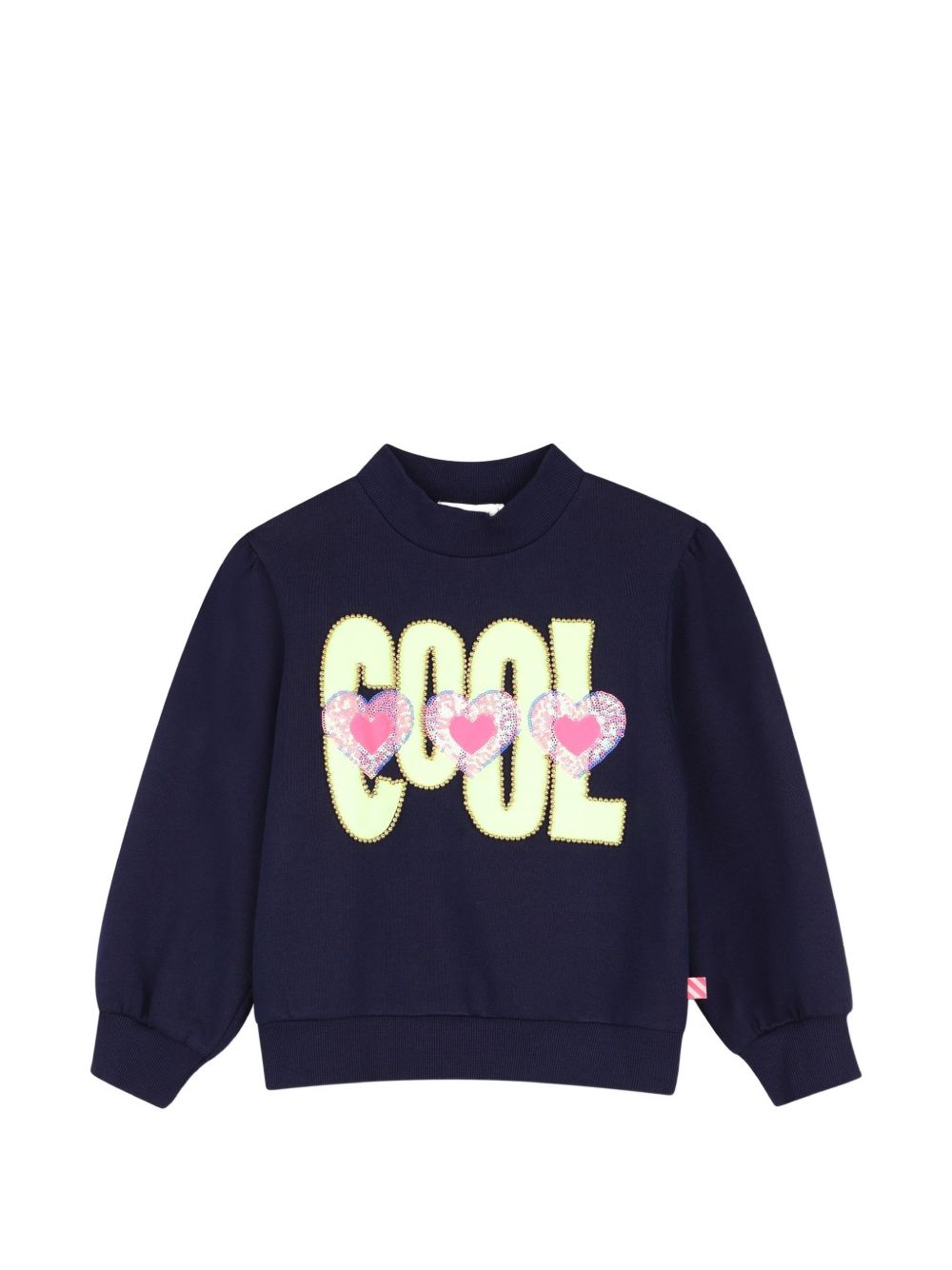 Felpa in cotone garzato, costina su scollo, polsini e fondo, illustrazione con perle e paillettes sul davanti. U22398 85T BILLIE BLUSH KIDS 