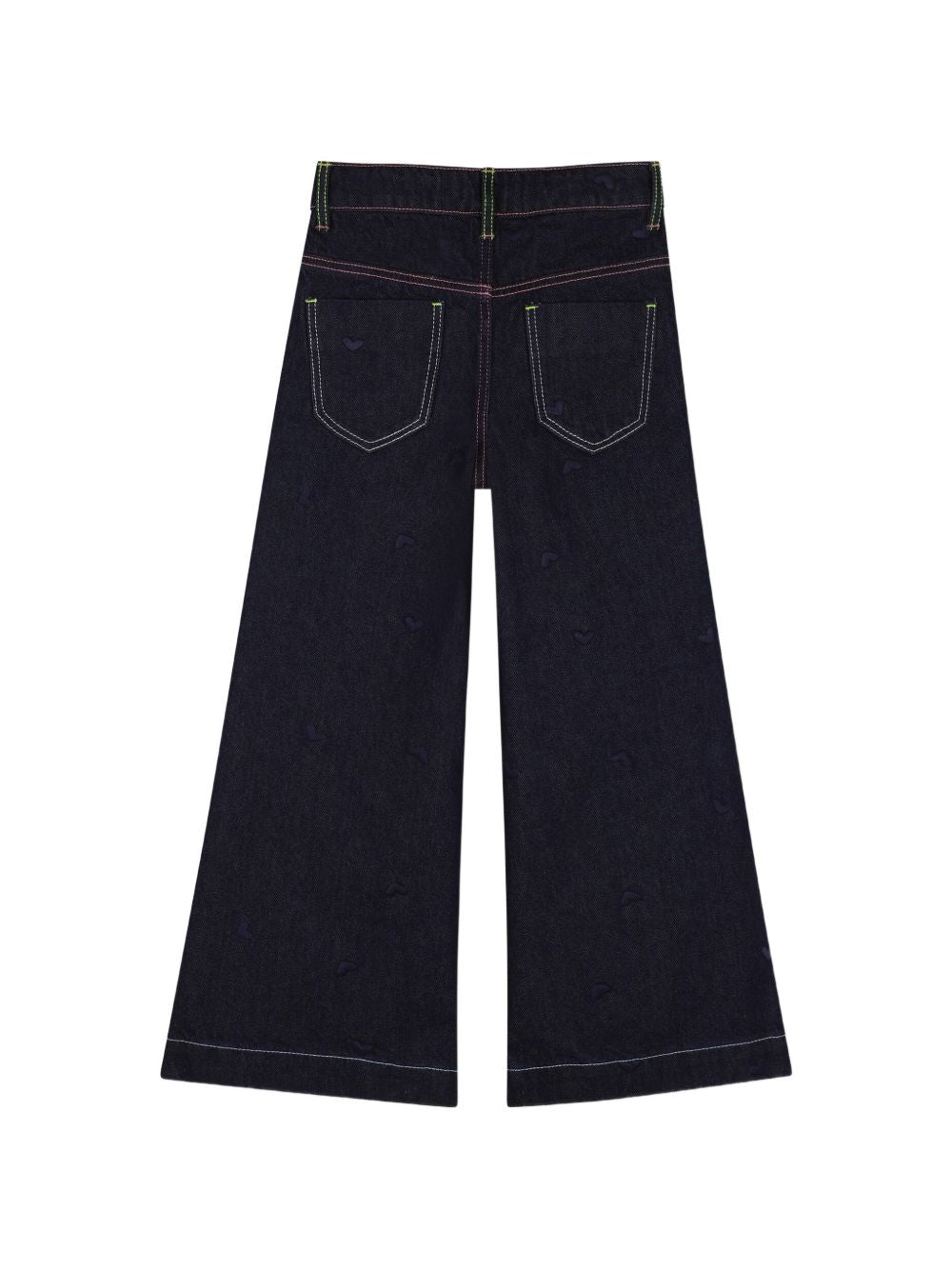 Raw pantaloni in denim, 5 tasche, vita regolabile con patta, tone-on-tone ricamo a cuore. Vestibilità ampia. U22409 Z35 BILLIE BLUSH KIDS 
