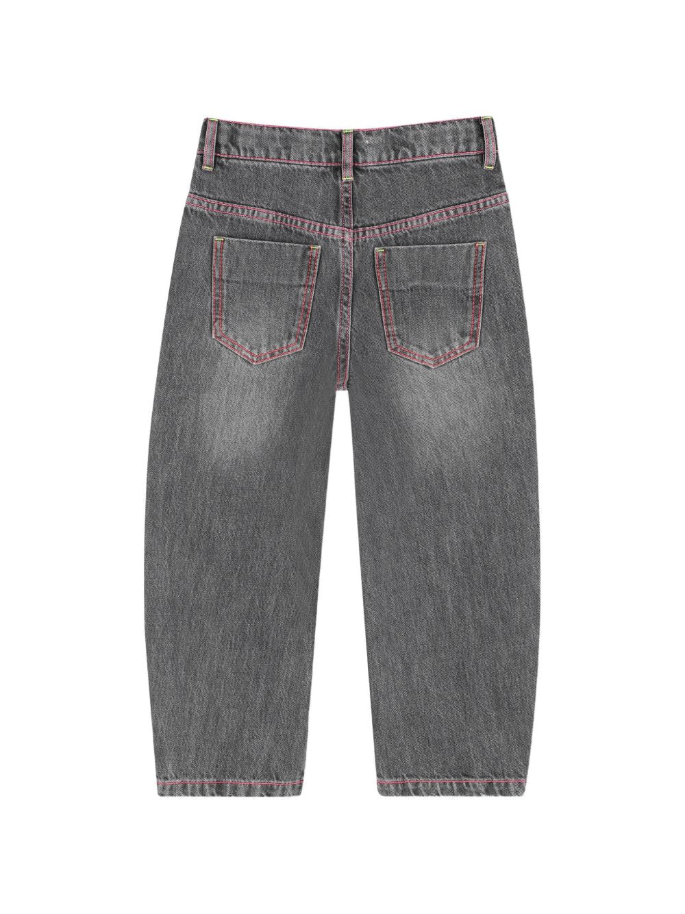 Pantaloni in denim, 5 tasche, vita regolabile con patta, ricamo sul davanti, pince alle ginocchia. Vestibilità a barile. U22413 Z20 BILLIE BLUSH KIDS 