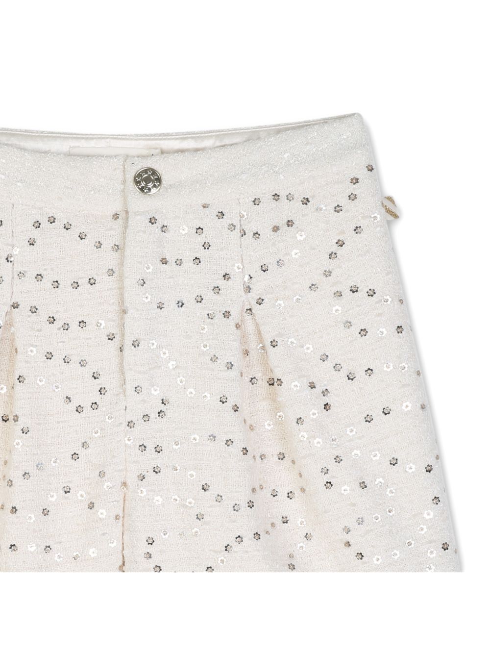 Tweed shorts ricamato con paillettes, vita regolabile con zip. U22429 121 BILLIE BLUSH KIDS 