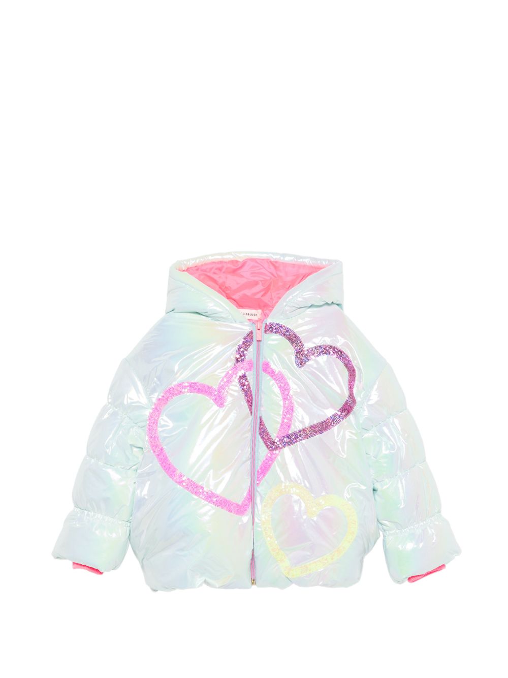 Piumino con cappuccio, 2 tasche, ricamo con paillettes sul davanti, chiusura con zip. U22438 78R BILLIE BLUSH KIDS 