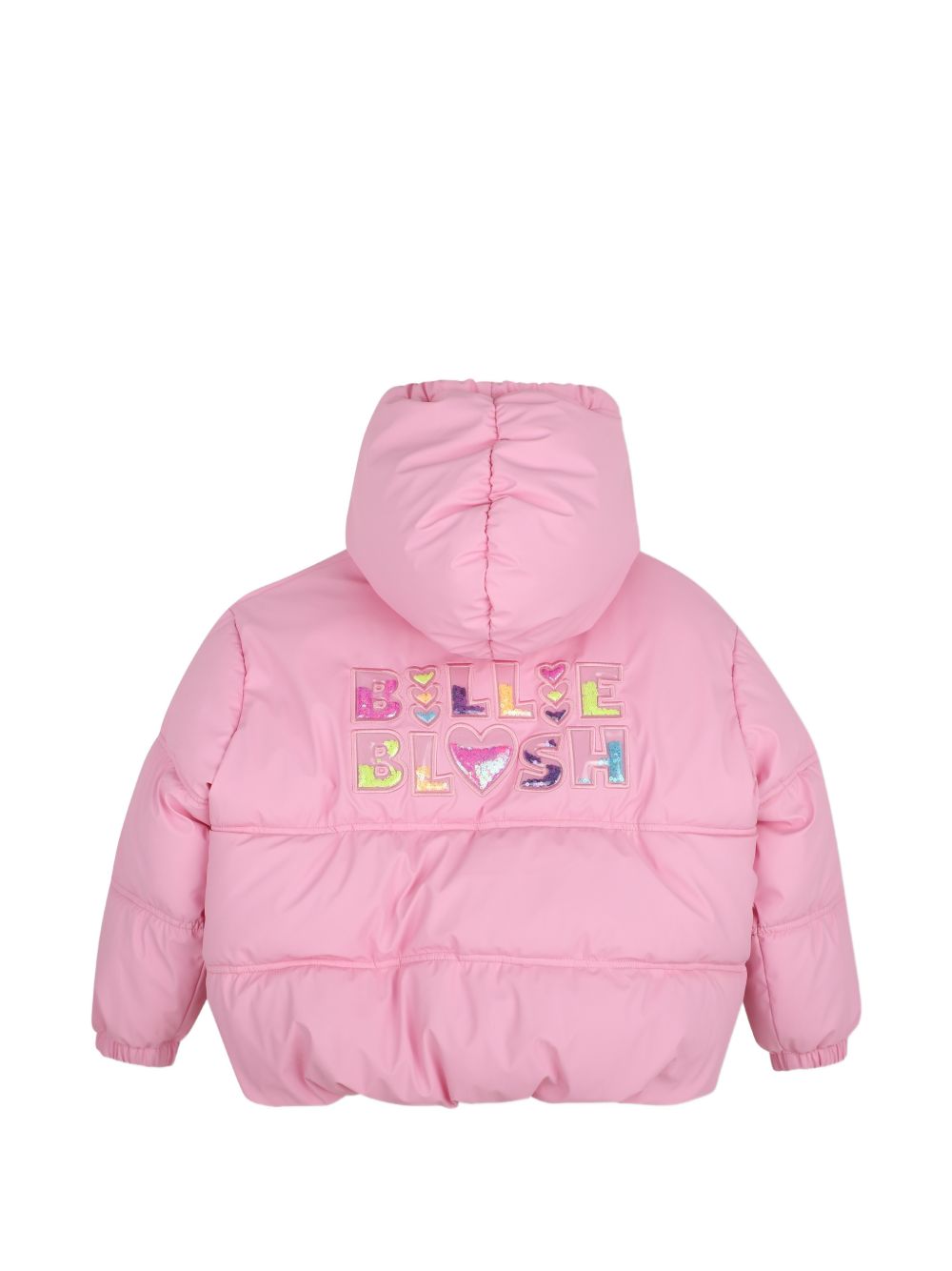 Piumino con cappuccio, 2 tasche, plastic illustrazione sul retro con paillettes flottanti, chiusura con zip. U22444 48X BILLIE BLUSH KIDS 