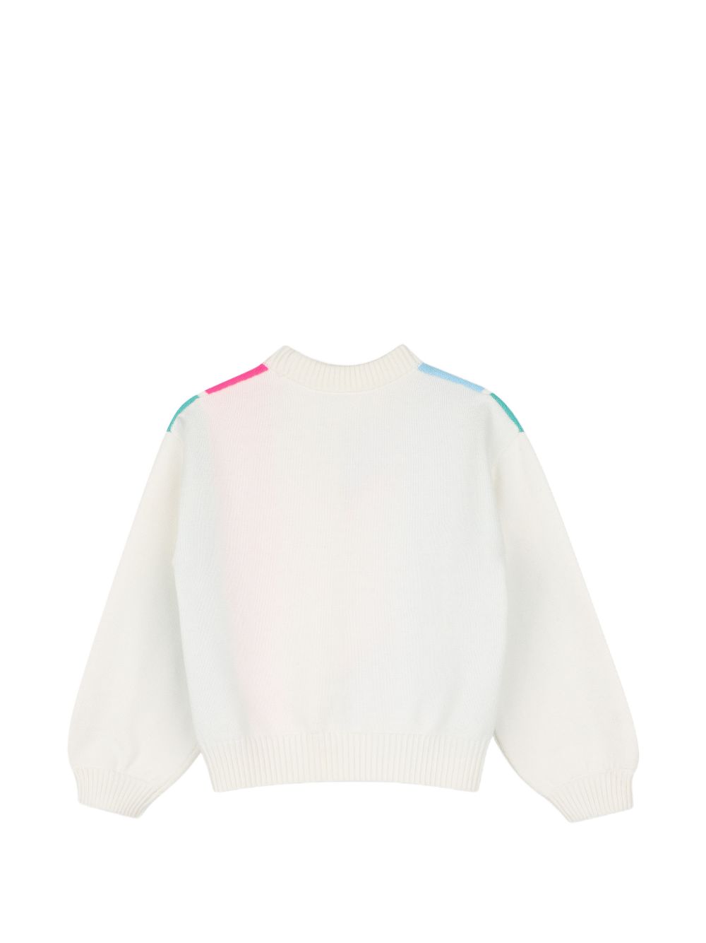 A righe maglione in maglia con ricamo con paillettes around cuore jacquard, maniche e retro in tinta unita. U22470 Z41 BILLIE BLUSH KIDS 
