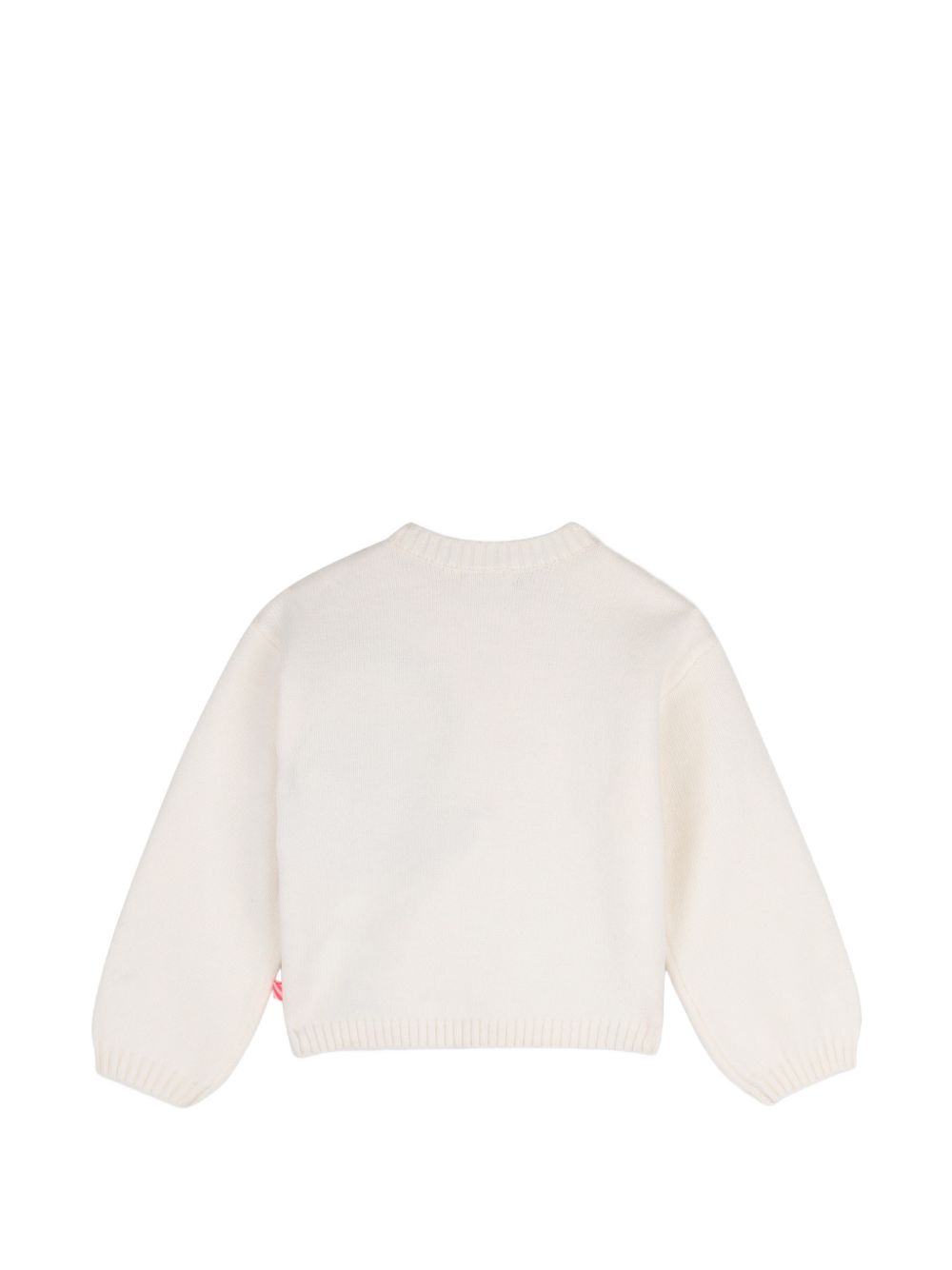Christmas knit maglione, jacquard illustrazione sul davanti, paillettes, cabochons e pompom, lucido ribbed edges. U22471 121 BILLIE BLUSH KIDS 