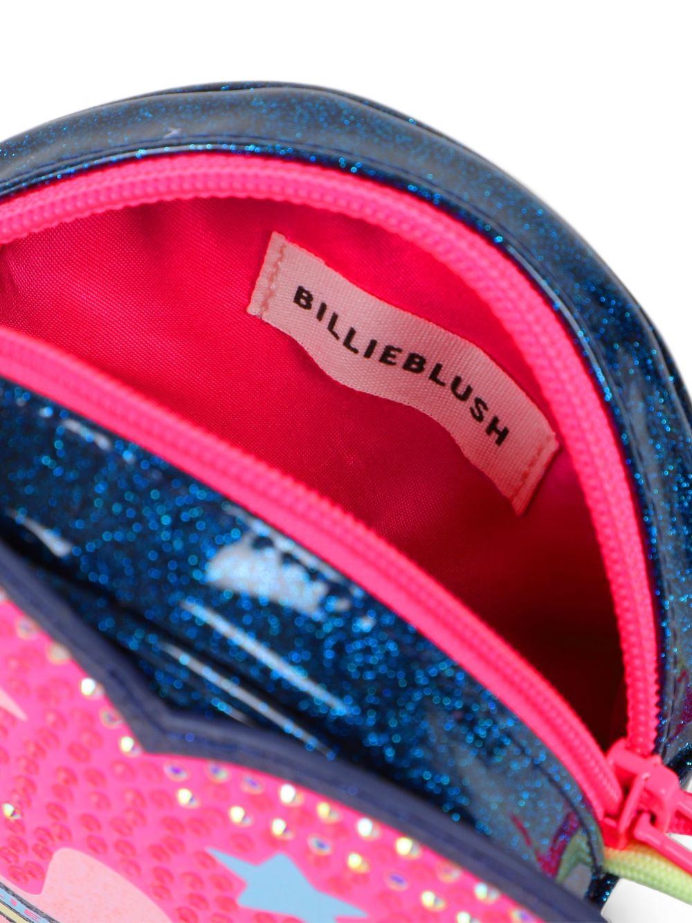 Cuore handbag. Glitter simili. Strass e glitter illustrazione. Cords spalla strap. Chiusura con zip. A righe woven label. Dimensions : 12x12x4,5 cm. U22521 85T BILLIE BLUSH KIDS 