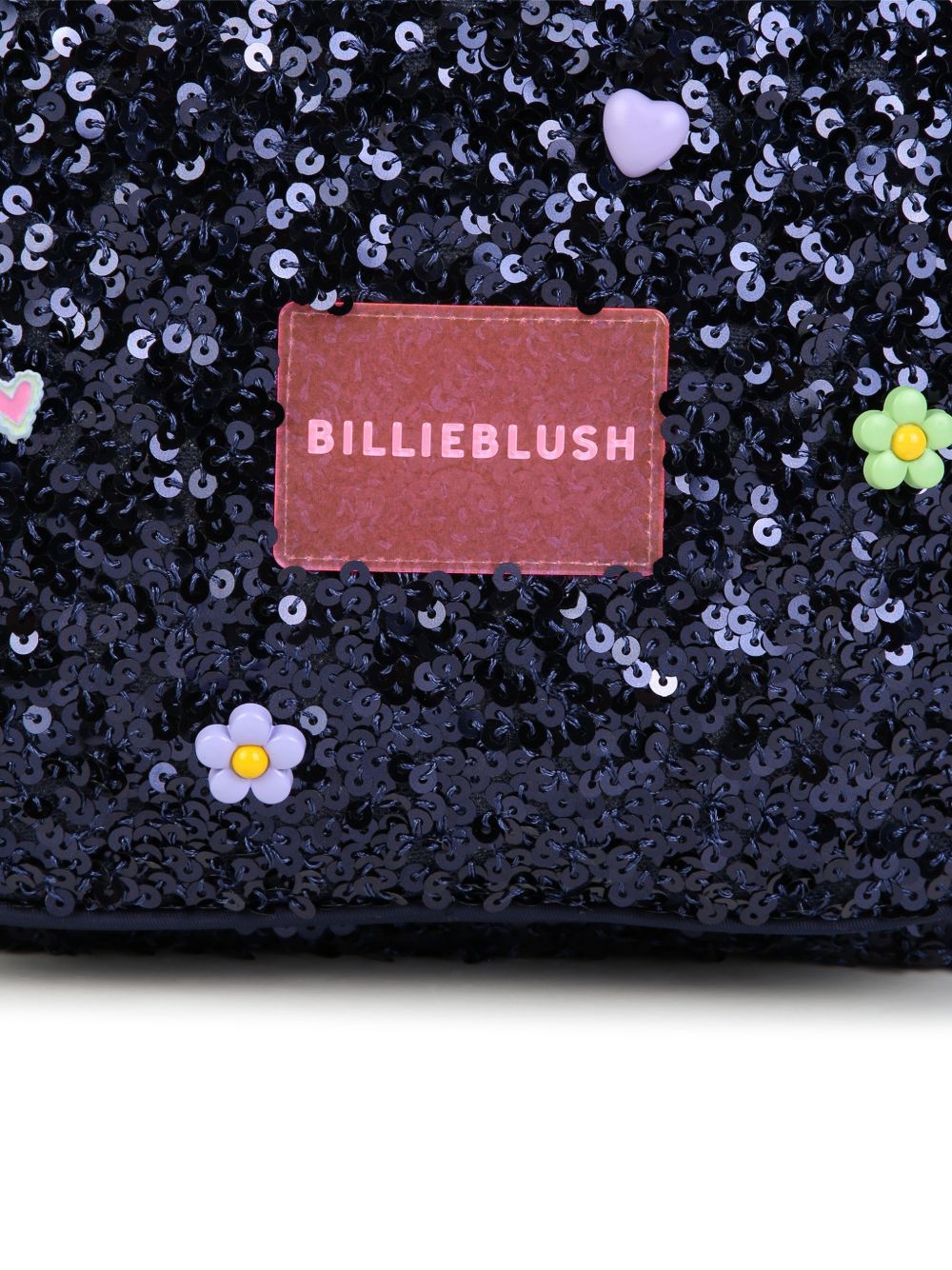 School backpack. Lucido paillettes e polyester twill. Fantasia charms sul davanti. Billieblush neon badge. Printed handle. Padded retro e spalla straps, for better comfort. Mesh tasche on sides. Multicolor chiusura con zip. A righe woven label. Match U22537 85T BILLIE BLUSH KIDS 