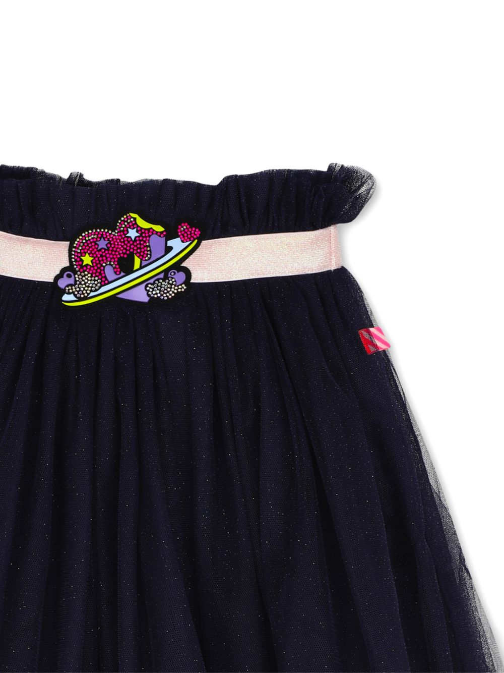 Gonna in mesh, applicazione in vita con strass con vita elastica, elementi fantasia nel mesh. U22578 85T BILLIE BLUSH KIDS 