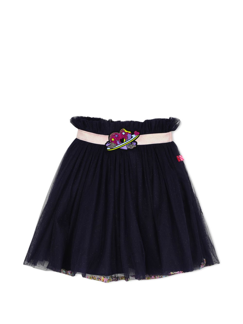 Gonna in mesh, applicazione in vita con strass con vita elastica, elementi fantasia nel mesh. U22578 85T BILLIE BLUSH KIDS 