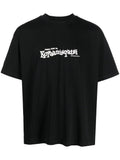 T-shirt con scritta centrale nera