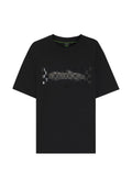 T-shirt con motivo automobilistico nera