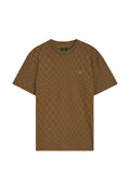 T-shirt a scacchiera marrone