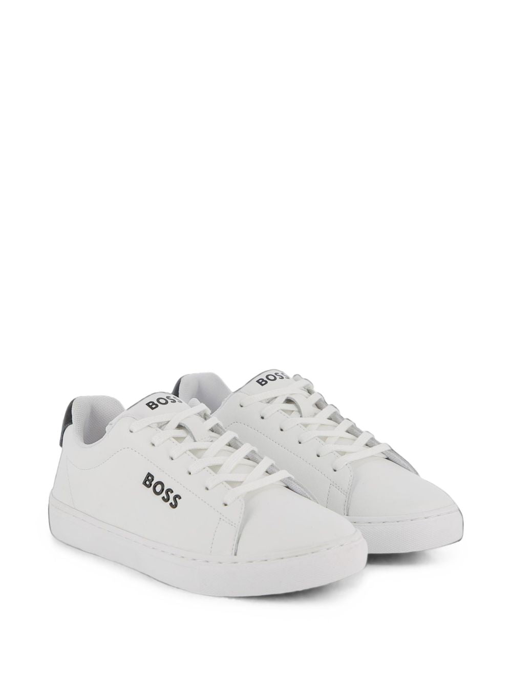 Sneakers in cow nappa leather e textile. Brand printed sul side, al retro e sul tongue. Lace up chiusura. Fodera in textile. Insole in breathable microfiber. Tpr outsole. Mineral tanning. J53248 10P BOSS KIDSWEAR 