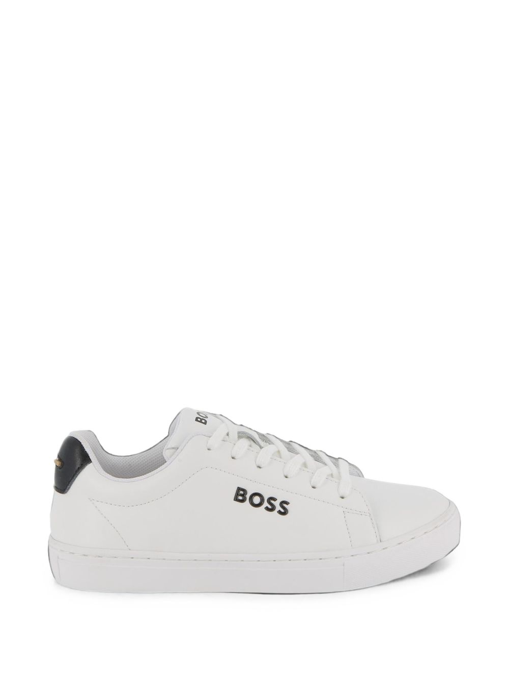 Sneakers in cow nappa leather e textile. Brand printed sul side, al retro e sul tongue. Lace up chiusura. Fodera in textile. Insole in breathable microfiber. Tpr outsole. Mineral tanning. J53248 10P BOSS KIDSWEAR 