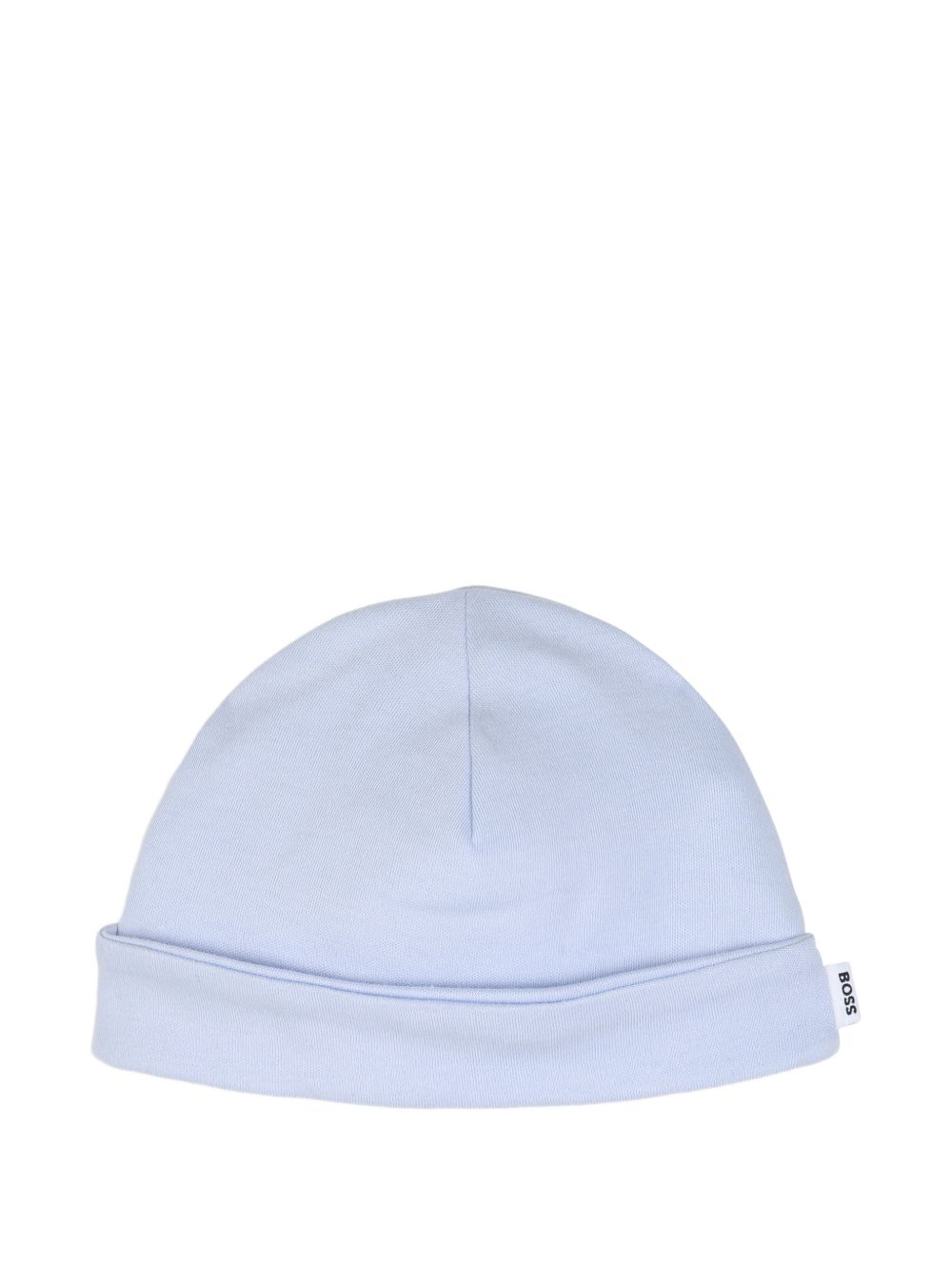 Pajama e hat set. 100% organic cotton interlock pajamas, all-over woven stripe, fantasia polo collar con chiusura con bottoni, snap opening al crotch. Sold in gift box J53291 771 BOSS KIDSWEAR 