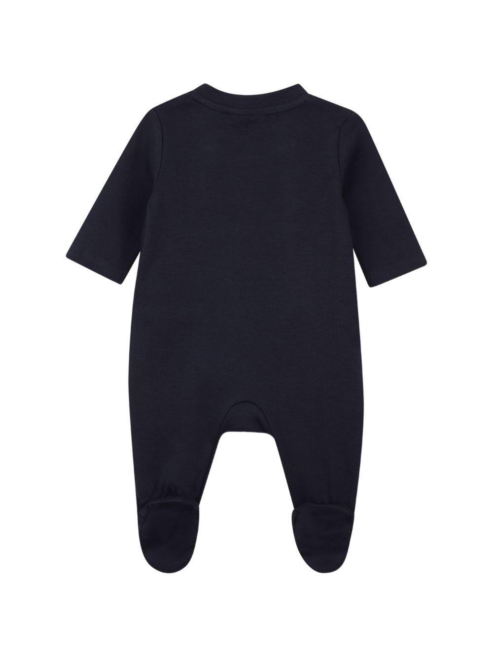 Pyjama, hat e bib set. Pyjamas in 100% organic cotton interlock, snap chiusura sul davanti, a contrasto cut-outs sul davanti, woven logo label. Hat e bib in 100% cotton interlock, woven logo label sul side of hat, iconic in maglia stripe sul edge of  J53292 849 BOSS KIDSWEAR 