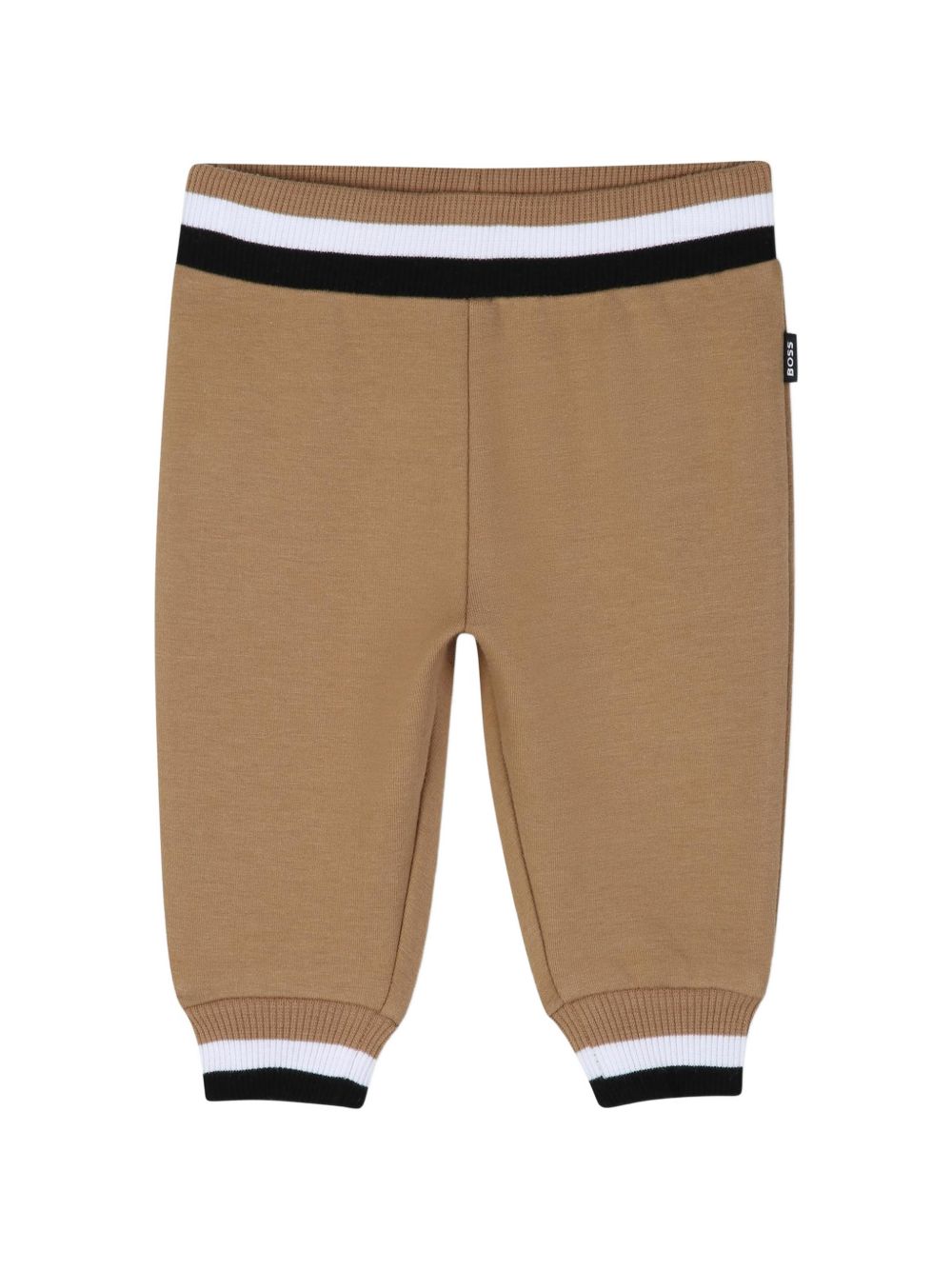 Cardigan, pantaloni e t-shirt set. Cardigan in brushed organic cotton e elastane fleece, snap chiusura sul davanti, teddy shape, a contrasto maniche, a righe ribbing al collar, polsini e hem, woven logo label sul side. Pantaloni in brushed fleece, a  J53305 269 BOSS KIDSWEAR 