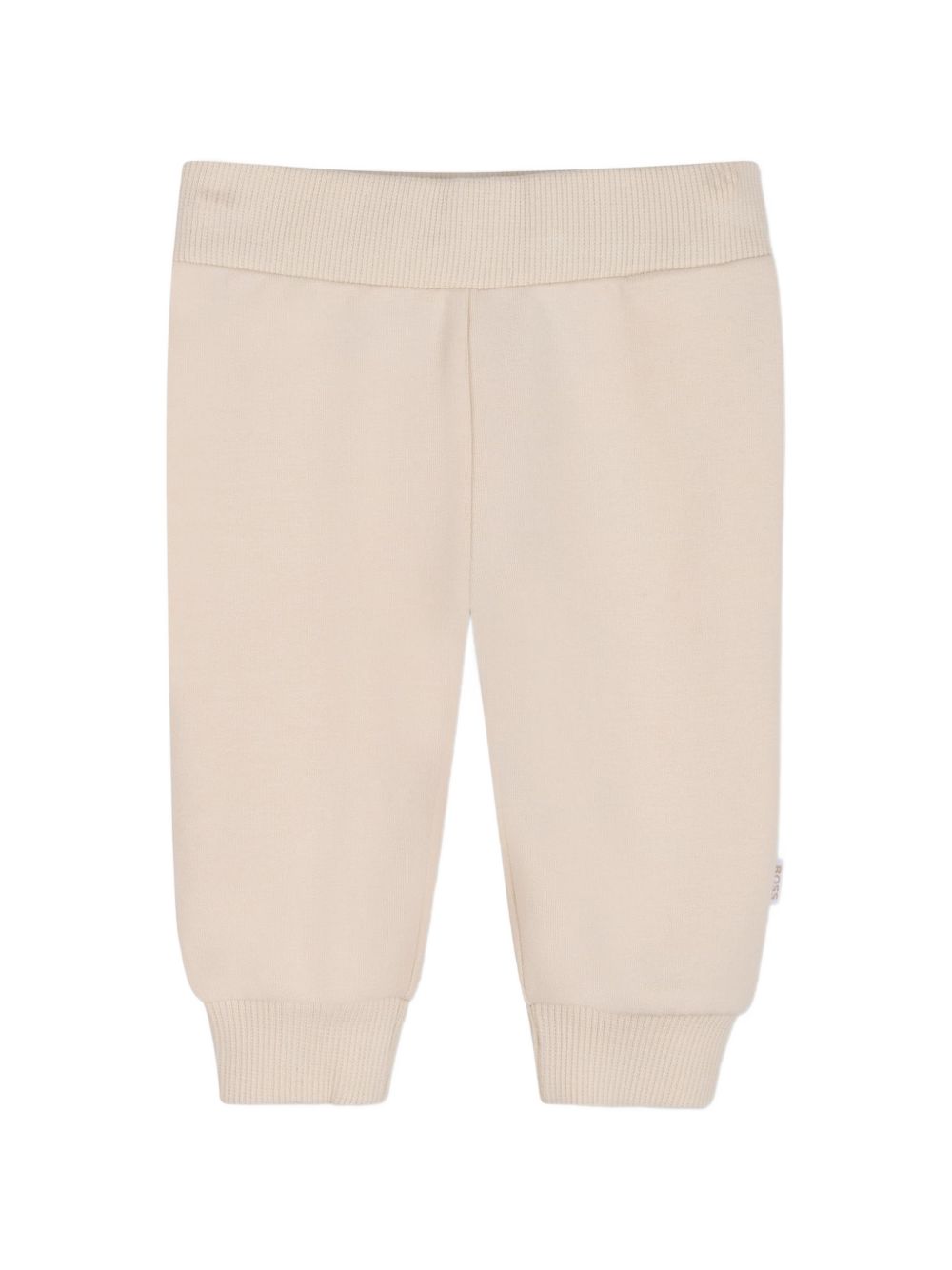Cardigan e pantaloni set. Cardigan in mixed fabrics, chiusura con bottoni automatici sul davanti of maniche e top in brushed cotton fleece from organic farming e elastane, e bottoms in 100% polyester plush fabric, metal logo plaque sul chest. Jogging J53320 21K BOSS KIDSWEAR 