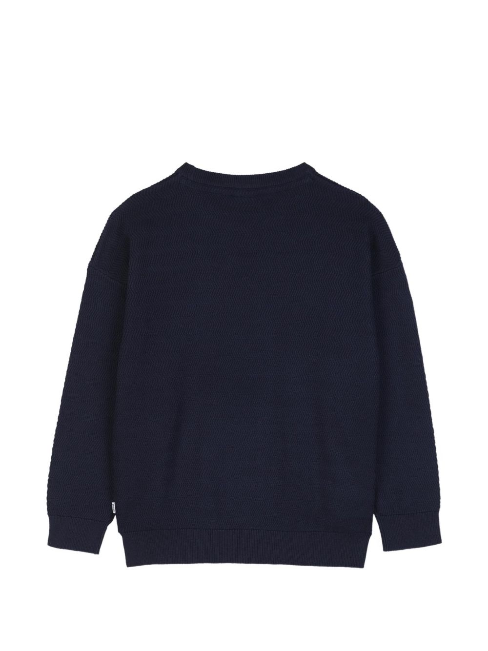 Knit felpa con fantasia stitch patterns. Double b rubber badge sul chest. Raiser boss. J53392 849 BOSS KIDSWEAR 