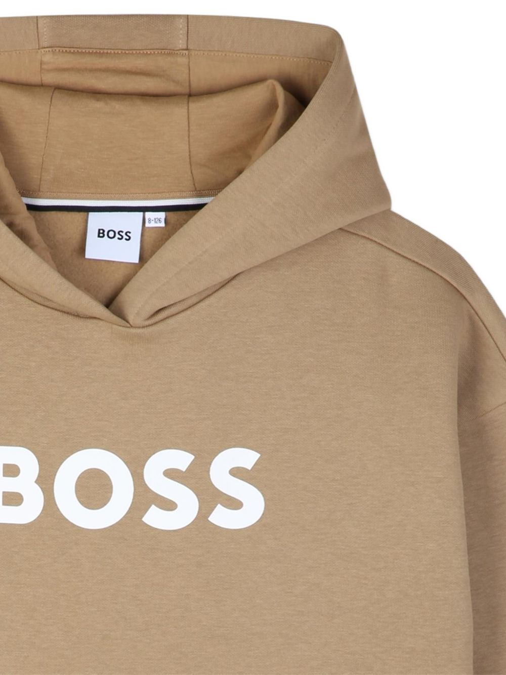 Con cappuccio sweatshirt in fleece, cotton, polyester. Large boss logo centered on chest. Davanti tasca. Vestibilità morbida. J53396 269 BOSS KIDSWEAR 