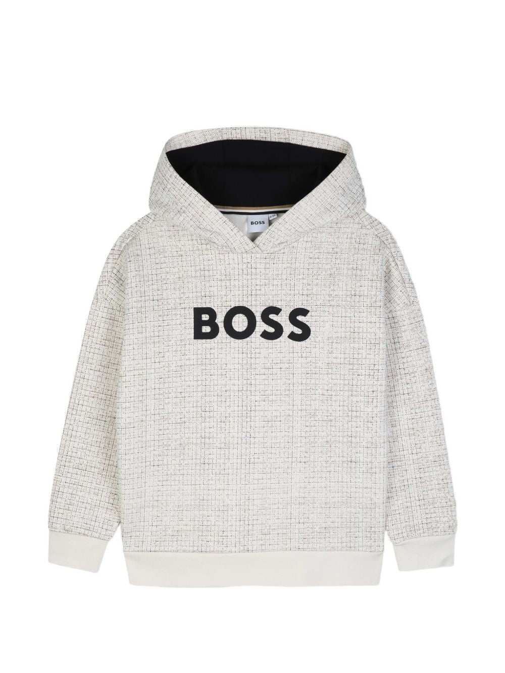 Con cappuccio fleece sweatshirt. Large boss logo centered on chest. Jersey fodera in cappuccio. Vestibilità morbida. J53402 120 BOSS KIDSWEAR 