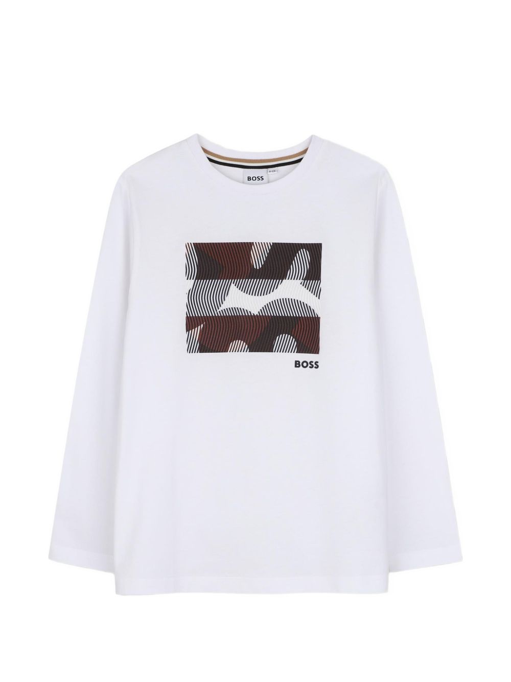 Long-sleeved jersey t-shirt con reworked logo centered on chest. J53406 10P BOSS KIDSWEAR 