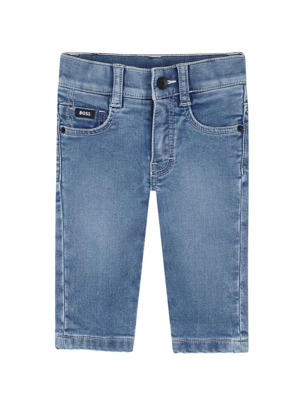 Denim pantaloni in maglia. 3 davanti tasche. 2 retro tasche. Double b rivet sul retro tasca. Boss label sul retro fascia in vita. J53474 Z18 BOSS KIDSWEAR 