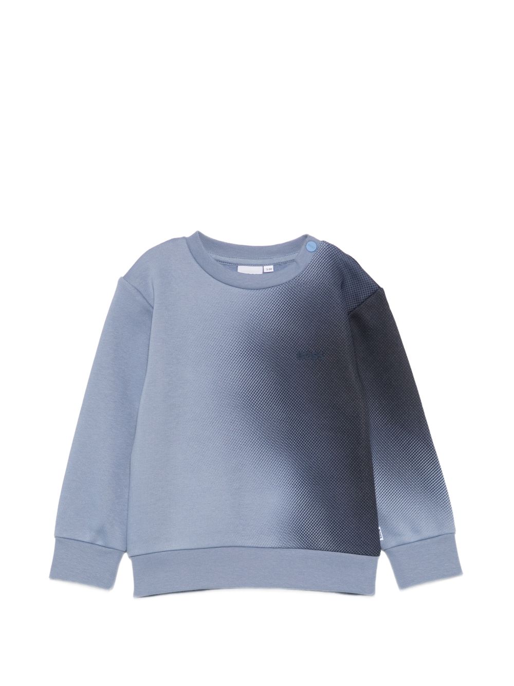 Round-neck fleece sweatshirt. Water stampa gradient. Boss logo sul chest. Chiusura con bottoni automatici al spalla. Boss raiser. J53494 896 BOSS KIDSWEAR 