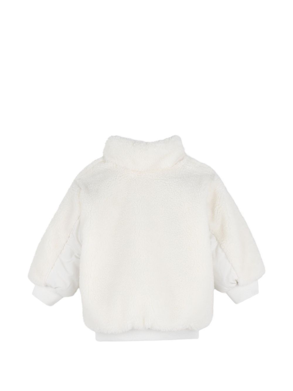 Reversible piumino. One side in sherpa con chiusura con zip, boss badge sul chest, e two side tasche. Other side in nylon con chiusura con zip, boss logo sul chest, e two patch tasche sul davanti. J53505 120 BOSS KIDSWEAR 