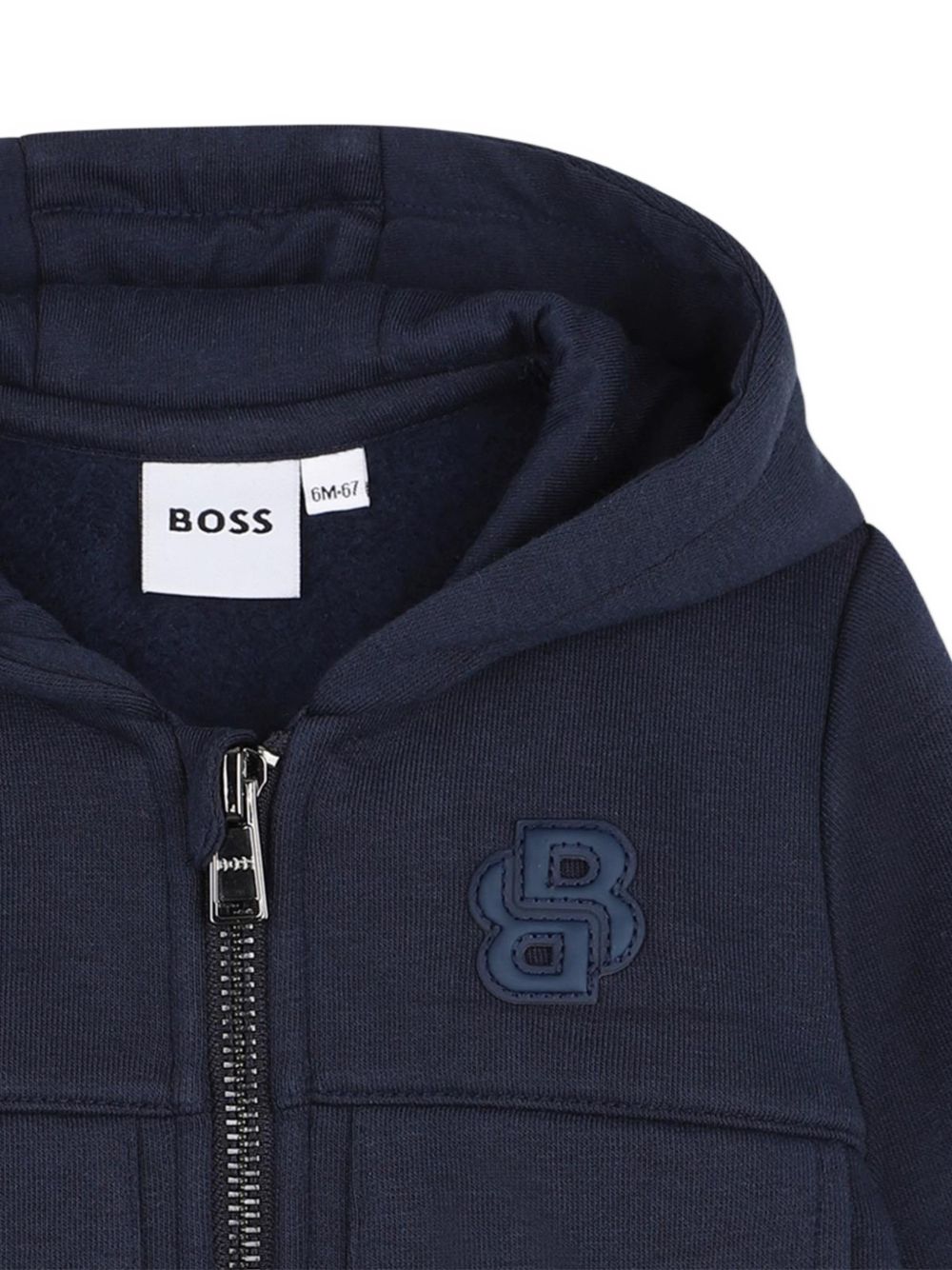 Brushed fleece jogging set. Con cappuccio cardigan con chiusura con zip. 2 davanti tasche. Double b ricamato sul chest. Jogging pantaloni con vita elastica e coulisse. 2 side tasche. Boss raiser. J53512 849 BOSS KIDSWEAR 
