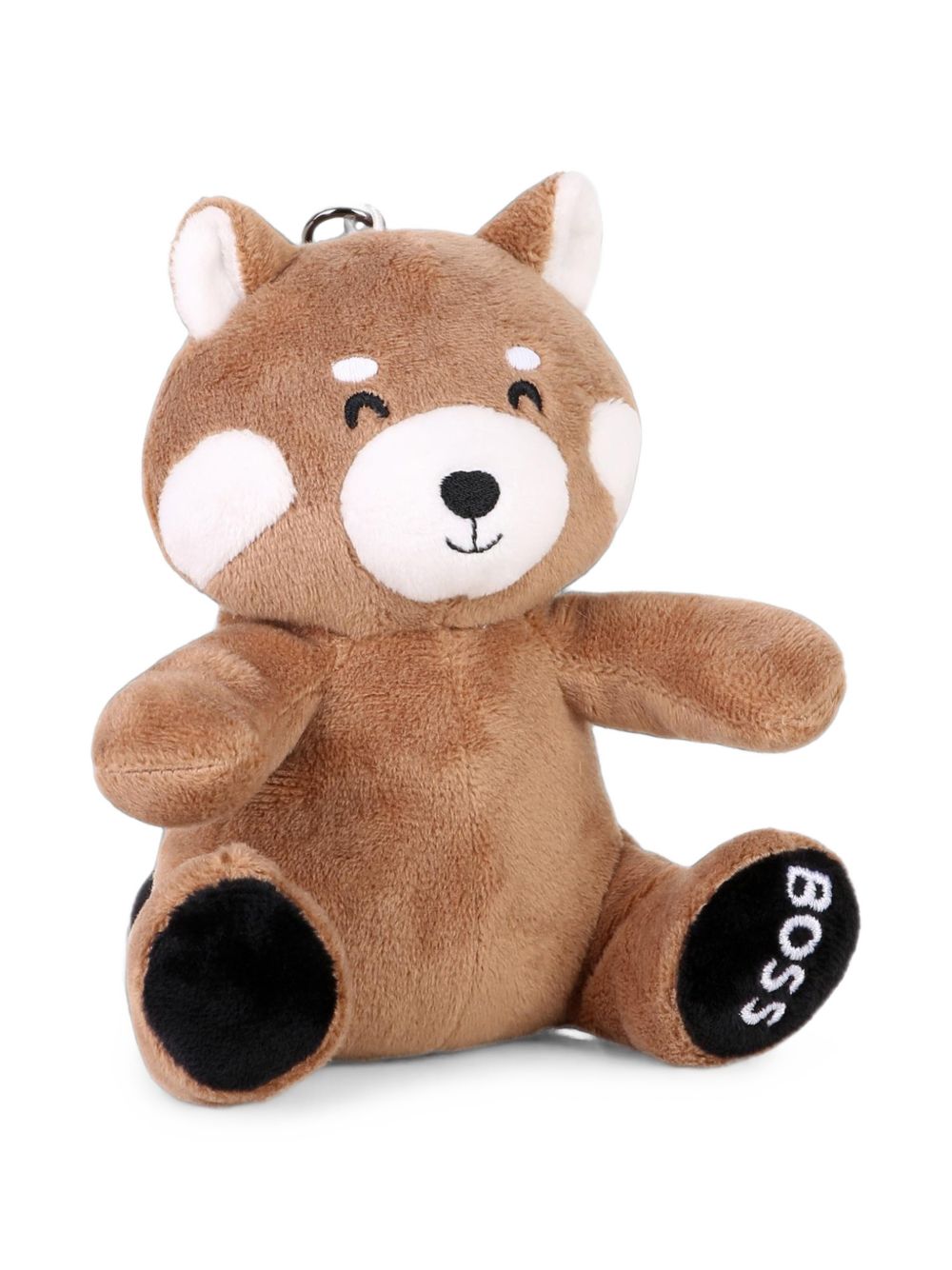 Red panda soft toy key ring in eco-pelliccia. Ricamo below foot. Dimension sit : 14,5 cm heigth x 12 tail to feet cm. Sold in a branded woven bag. J53621 269 BOSS KIDSWEAR 