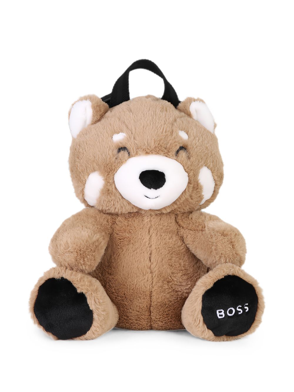 Red panda teddy backpack in eco-pelliccia. Branded ricamo under feet. Zip chiusura sul retro of red panda. Branded jacquard regolabile straps. Dimensions : 28x21x16cms. Sold in a branded woven bag. J53648 269 BOSS KIDSWEAR 