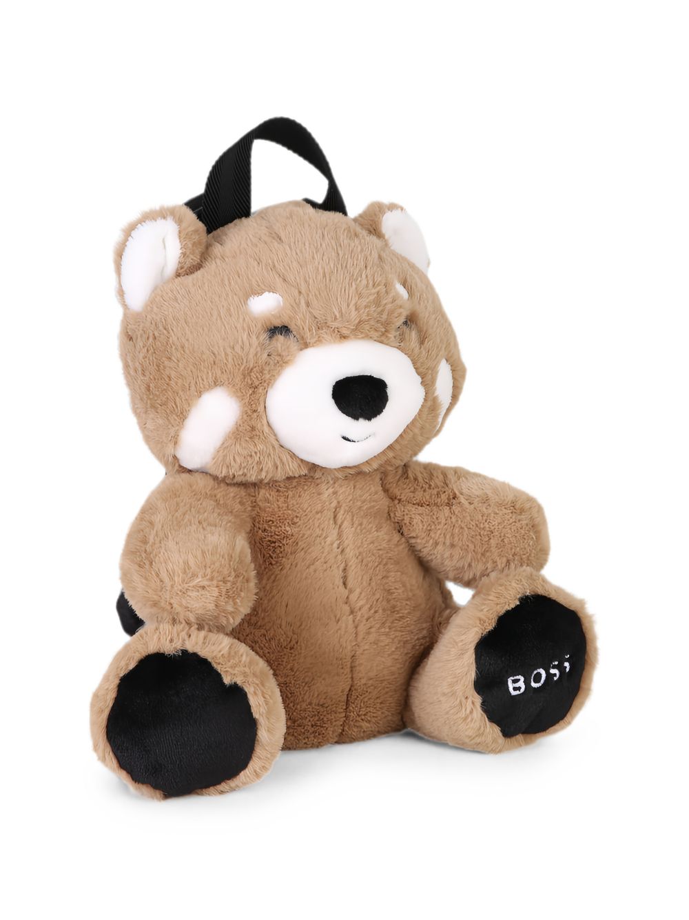 Red panda teddy backpack in eco-pelliccia. Branded ricamo under feet. Zip chiusura sul retro of red panda. Branded jacquard regolabile straps. Dimensions : 28x21x16cms. Sold in a branded woven bag. J53648 269 BOSS KIDSWEAR 