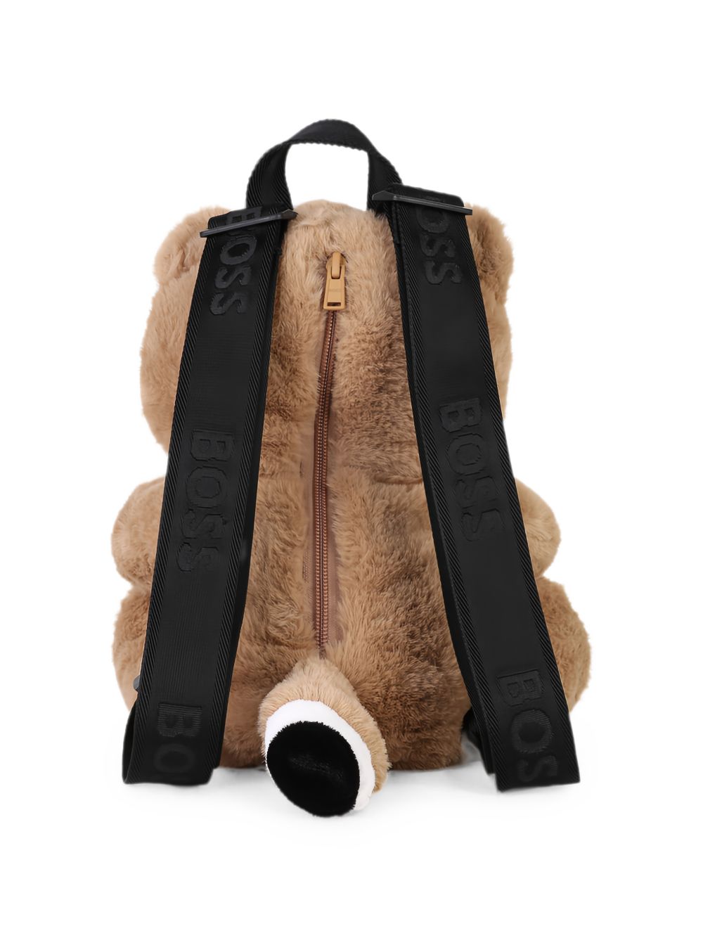 Red panda teddy backpack in eco-pelliccia. Branded ricamo under feet. Zip chiusura sul retro of red panda. Branded jacquard regolabile straps. Dimensions : 28x21x16cms. Sold in a branded woven bag. J53648 269 BOSS KIDSWEAR 