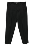 Pantalone con pince in lana nero