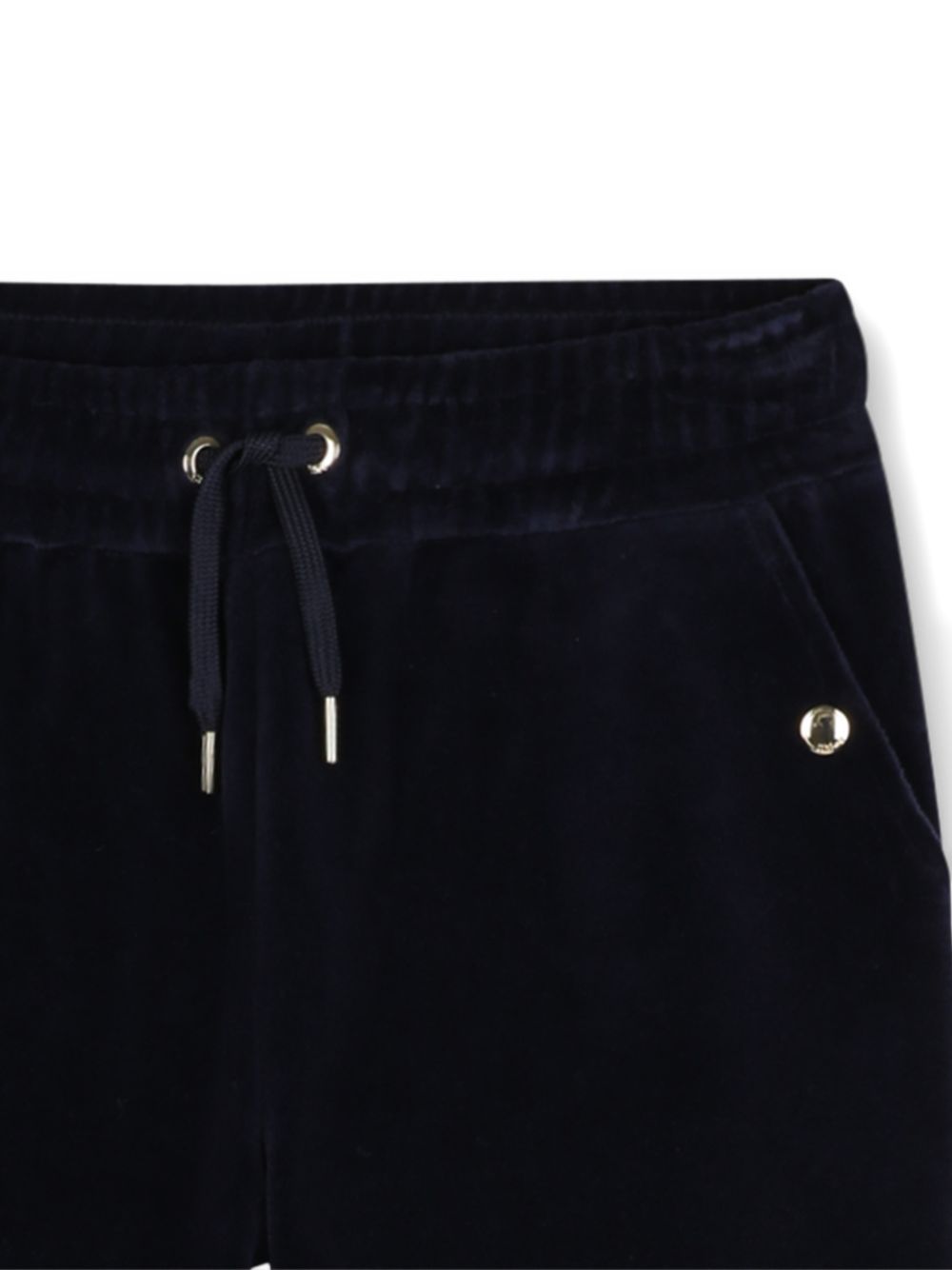 Velluto pantaloni, containing cotton from organic farming, vita elastica con eyelets e coulisse ends in metal chloe branded, chloe metal snap buttons on davanti, ricamato chloé logo on retro. C21263 859 CHLOE KIDS 