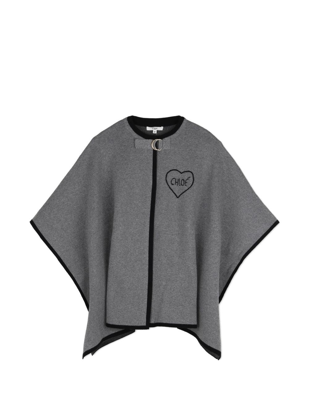In maglia cape containing 90% cotton from organic farming 10% wool filato embellished con chloe cuore hand ricamo on davanti. C21272 A46 CHLOE KIDS 
