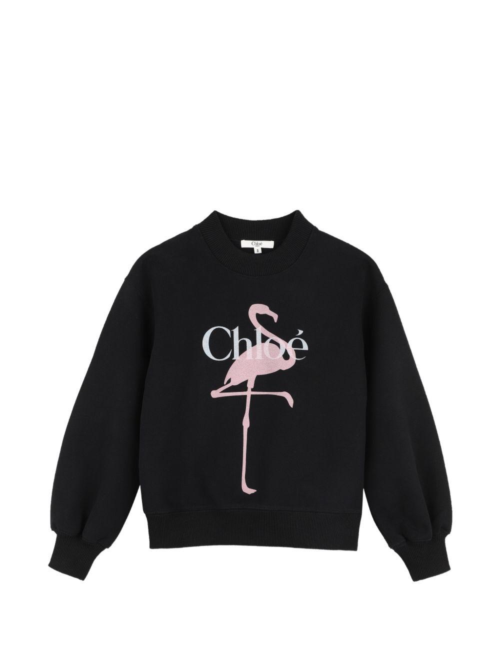 Sweat-shirt in cotone garzato, containing cotton from organic farming, fantasia illusration branded con chloé logo printed on davanti. C21286 09B CHLOE KIDS 