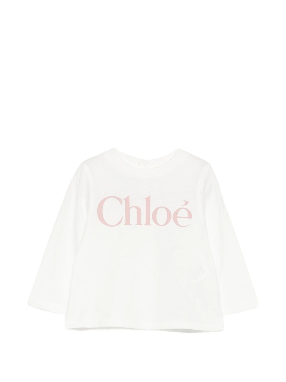 T-shirt in jersey containing cotton from organic farming, chloé logo printed on davanti. C21362 117 CHLOE KIDS 