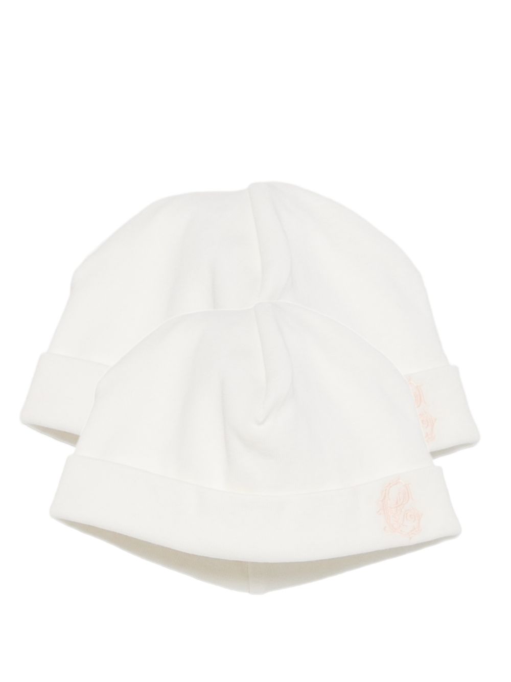Set of pyjamas, beanie, bib ricamato con chloe "c". Pyjamas : interlock containing cotton from organic farming, con ricamato collar in poplin, containing cotton from organic farming, chloe logo printed con metallic aspect on fondo manica, snapped chi C21367 117 CHLOE KIDS 