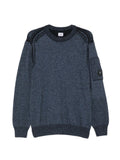 Maglione con lente sulla manica blu