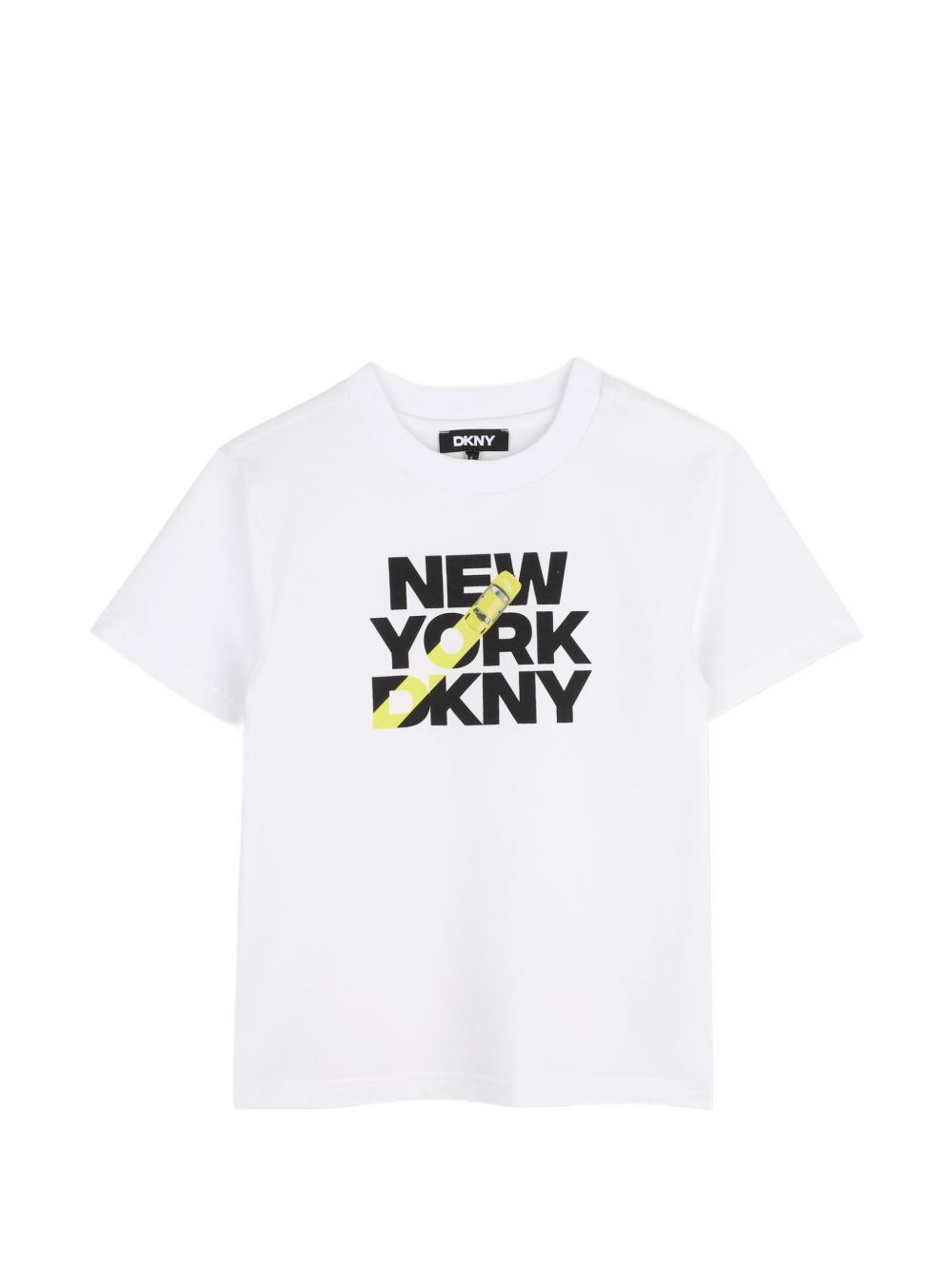 Maniche corte t-shirt in jersey 100% cotton from organic farming. Printed dkny illustrazione sul davanti. D62873 10P DKNY KIDS 